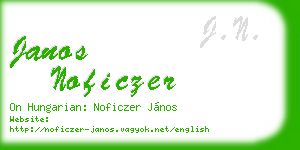 janos noficzer business card